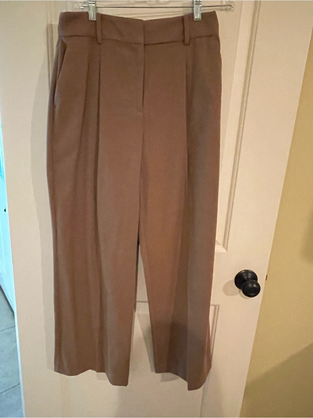 LOFT Brown High-Rise Wide-Leg Pants